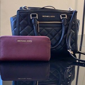 Michael Kors quilted leather tote with wallet